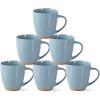 imageAmorArc 12oz Ceramic Coffee Mugs set of 6 Stylish Coffee Mugs with Rustic Terracotta Underside for Man Woman Dad Mom Suitable for LatteCappuccinoMilkCocoa DishwasherampampMicrowave Safe WhiteStone Blue