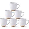 imageAmorArc 12oz Ceramic Coffee Mugs set of 6 Stylish Coffee Mugs with Rustic Terracotta Underside for Man Woman Dad Mom Suitable for LatteCappuccinoMilkCocoa DishwasherampampMicrowave Safe WhiteWhite