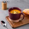 imageAmorArc 24 Ounces Soup Bowls with Large Handles and Lids Stoneware Bowls for Soup Cereal Stew Noodle Colourful Ceramic Kitchen Bowls Microwave ampamp Dishwasher Safe MultiColor2 Set of 2Blue  Red