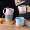 imageAmorArc 24 Ounces Soup Bowls with Large Handles and Lids Stoneware Bowls for Soup Cereal Stew Noodle Colourful Ceramic Kitchen Bowls Microwave ampamp Dishwasher Safe MultiColor2 Set of 2MultiColor2