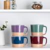 imageAmorArc 24 Ounces Soup Bowls with Large Handles and Lids Stoneware Bowls for Soup Cereal Stew Noodle Colourful Ceramic Kitchen Bowls Microwave ampamp Dishwasher Safe MultiColor2 Set of 2Blue  Red