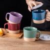 imageAmorArc 24 Ounces Soup Bowls with Large Handles and Lids Stoneware Bowls for Soup Cereal Stew Noodle Colourful Ceramic Kitchen Bowls Microwave ampamp Dishwasher Safe MultiColor2 Set of 2Multicolor