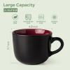 imageAmorArc 24 oz Soup Mugs with Handles Jumbo Ceramic Bowls Mugs Set with handles for Coffee Cereal Cappuccino Snacks MicrowaveampampDishwasher safe Soup Cups for MealGreenBurgundy