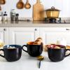 imageAmorArc 24 oz Soup Mugs with Handles Jumbo Ceramic Bowls Mugs Set with handles for Coffee Cereal Cappuccino Snacks MicrowaveampampDishwasher safe Soup Cups for MealGreenMix