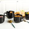 imageAmorArc 24 oz Soup Mugs with Handles Jumbo Ceramic Bowls Mugs Set with handles for Coffee Cereal Cappuccino Snacks MicrowaveampampDishwasher safe Soup Cups for MealGreenBlack
