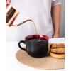 imageAmorArc 24 oz Soup Mugs with Handles Jumbo Ceramic Bowls Mugs Set with handles for Coffee Cereal Cappuccino Snacks MicrowaveampampDishwasher safe Soup Cups for MealGreenBurgundy