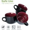imageAmorArc 24 oz Soup Mugs with Handles Jumbo Ceramic Bowls Mugs Set with handles for Coffee Cereal Cappuccino Snacks MicrowaveampampDishwasher safe Soup Cups for MealGreenBurgundy