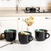 imageAmorArc 24 oz Soup Mugs with Handles Jumbo Ceramic Bowls Mugs Set with handles for Coffee Cereal Cappuccino Snacks MicrowaveampampDishwasher safe Soup Cups for MealGreenGreen