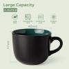 imageAmorArc 24 oz Soup Mugs with Handles Jumbo Ceramic Bowls Mugs Set with handles for Coffee Cereal Cappuccino Snacks MicrowaveampampDishwasher safe Soup Cups for MealGreenGreen