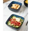 imageAmorArc 32oz Square Cereal Soup Bowls Stoneware Bowls Set of 4 for Kitchen Large Bowls for CerealSoupSaladMeal Microwave ampamp Dishwasher SafeColorful InsideBlue