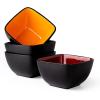 imageAmorArc 32oz Square Cereal Soup Bowls Stoneware Bowls Set of 4 for Kitchen Large Bowls for CerealSoupSaladMeal Microwave ampamp Dishwasher SafeColorful InsideMulticolor