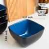 imageAmorArc 32oz Square Cereal Soup Bowls Stoneware Bowls Set of 4 for Kitchen Large Bowls for CerealSoupSaladMeal Microwave ampamp Dishwasher SafeColorful InsideMulticolor