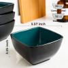 imageAmorArc 32oz Square Cereal Soup Bowls Stoneware Bowls Set of 4 for Kitchen Large Bowls for CerealSoupSaladMeal Microwave ampamp Dishwasher SafeColorful InsideGreen