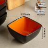 imageAmorArc 32oz Square Cereal Soup Bowls Stoneware Bowls Set of 4 for Kitchen Large Bowls for CerealSoupSaladMeal Microwave ampamp Dishwasher SafeColorful InsideOrange
