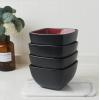 imageAmorArc 32oz Square Cereal Soup Bowls Stoneware Bowls Set of 4 for Kitchen Large Bowls for CerealSoupSaladMeal Microwave ampamp Dishwasher SafeColorful InsideMulticolor