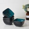 imageAmorArc 32oz Square Cereal Soup Bowls Stoneware Bowls Set of 4 for Kitchen Large Bowls for CerealSoupSaladMeal Microwave ampamp Dishwasher SafeColorful InsideGreen
