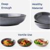 imageAmorArc 85 Large Ceramic Pasta Bowls Set 36oz Stoneware Bowls Set of 4 for Kitchen Reavtive Glaze BowlsMicrowave Dishwasher Safe for PastaSaladOatmeal BlueReactive Gray