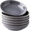 imageAmorArc 85 Large Ceramic Pasta Bowls Set 36oz Stoneware Bowls Set of 4 for Kitchen Reavtive Glaze BowlsMicrowave Dishwasher Safe for PastaSaladOatmeal BlueReactive Gray