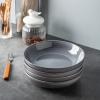 imageAmorArc 85 Large Ceramic Pasta Bowls Set 36oz Stoneware Bowls Set of 4 for Kitchen Reavtive Glaze BowlsMicrowave Dishwasher Safe for PastaSaladOatmeal BlueReactive Gray