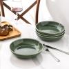 imageAmorArc 85 Large Ceramic Pasta Bowls Set 36oz Stoneware Bowls Set of 6 for Kitchen Reavtive Glaze BowlsMicrowaveDishwasher Safe for PastaSaladOatmealCeylon BlueJade Green
