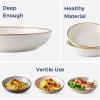 imageAmorArc 85 Large Ceramic Pasta Bowls Set 36oz Stoneware Bowls Set of 6 for Kitchen Reavtive Glaze BowlsMicrowaveDishwasher Safe for PastaSaladOatmealCeylon BluePearl White