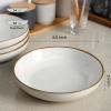 imageAmorArc 85 Large Ceramic Pasta Bowls Set 36oz Stoneware Bowls Set of 6 for Kitchen Reavtive Glaze BowlsMicrowaveDishwasher Safe for PastaSaladOatmealCeylon BluePearl White