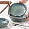 imageAmorArc 85 Large Ceramic Pasta Bowls Set 36oz Stoneware Bowls Set of 6 for Kitchen Reavtive Glaze BowlsMicrowaveDishwasher Safe for PastaSaladOatmealCeylon BlueCeylon Blue
