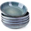imageAmorArc 85 Large Ceramic Pasta Bowls Set 36oz Stoneware Bowls Set of 6 for Kitchen Reavtive Glaze BowlsMicrowaveDishwasher Safe for PastaSaladOatmealCeylon BlueCeylon Blue