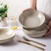 imageAmorArc 85 Large Ceramic Pasta Bowls Set 36oz Stoneware Bowls Set of 6 for Kitchen Reavtive Glaze BowlsMicrowaveDishwasher Safe for PastaSaladOatmealCeylon BlueCappuccino