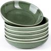 imageAmorArc 85 Large Ceramic Pasta Bowls Set 36oz Stoneware Bowls Set of 6 for Kitchen Reavtive Glaze BowlsMicrowaveDishwasher Safe for PastaSaladOatmealCeylon BlueJade Green