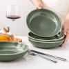 imageAmorArc 85 Large Ceramic Pasta Bowls Set 36oz Stoneware Bowls Set of 6 for Kitchen Reavtive Glaze BowlsMicrowaveDishwasher Safe for PastaSaladOatmealCeylon BlueJade Green