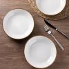 imageAmorArc 85 Large Ceramic Pasta Bowls Set 36oz Stoneware Bowls Set of 6 for Kitchen Reavtive Glaze BowlsMicrowaveDishwasher Safe for PastaSaladOatmealCeylon BluePearl White