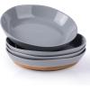 imageAmorArc 875 Large Ceramic Pasta Bowls 36oz Handpainted Stoneware Bowls Set of 4 MicrowaveampampDishwasher Safe Bowls with Rustic Terracotta Underside for Pasta Salad MultiColorLimestone
