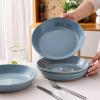 imageAmorArc 875 Large Ceramic Pasta Bowls 36oz Handpainted Stoneware Bowls Set of 4 MicrowaveampampDishwasher Safe Bowls with Rustic Terracotta Underside for Pasta Salad MultiColorStone Blue