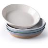 imageAmorArc 875 Large Ceramic Pasta Bowls 36oz Handpainted Stoneware Bowls Set of 4 MicrowaveampampDishwasher Safe Bowls with Rustic Terracotta Underside for Pasta Salad MultiColorMulticolor