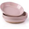 imageAmorArc 875 Large Ceramic Pasta Bowls 36oz Handpainted Stoneware Bowls Set of 4 MicrowaveampampDishwasher Safe Bowls with Rustic Terracotta Underside for Pasta Salad MultiColorCloud Pink