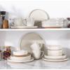 imageAmorArc 875 Large Ceramic Pasta Bowls 36oz Handpainted Stoneware Bowls Set of 4 MicrowaveampampDishwasher Safe Bowls with Rustic Terracotta Underside for Pasta Salad MultiColorLight Beige