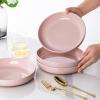 imageAmorArc 875 Large Ceramic Pasta Bowls 36oz Handpainted Stoneware Bowls Set of 4 MicrowaveampampDishwasher Safe Bowls with Rustic Terracotta Underside for Pasta Salad MultiColorCloud Pink