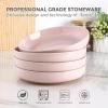 imageAmorArc 875 Large Ceramic Pasta Bowls 36oz Handpainted Stoneware Bowls Set of 4 MicrowaveampampDishwasher Safe Bowls with Rustic Terracotta Underside for Pasta Salad MultiColorCloud Pink