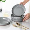 imageAmorArc 875 Large Ceramic Pasta Bowls 36oz Handpainted Stoneware Bowls Set of 4 MicrowaveampampDishwasher Safe Bowls with Rustic Terracotta Underside for Pasta Salad MultiColorLimestone