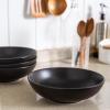 imageAmorArc 875 Large Pasta Bowls 42 ounce Deep Stoneware Bowls Set of 4 for Kitchen Wide Bowl for PastaSaladFruitOatmealSoup MicrowaveampampDishwasher SafeMatte BlackMatte Black