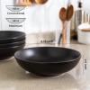 imageAmorArc 875 Large Pasta Bowls 42 ounce Deep Stoneware Bowls Set of 4 for Kitchen Wide Bowl for PastaSaladFruitOatmealSoup MicrowaveampampDishwasher SafeMatte BlackMatte Black