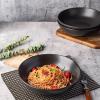imageAmorArc 875 Large Pasta Bowls 42 ounce Deep Stoneware Bowls Set of 4 for Kitchen Wide Bowl for PastaSaladFruitOatmealSoup MicrowaveampampDishwasher SafeMatte BlackMatte Black