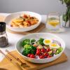 imageAmorArc 975 Ceramic Large Pasta Bowls 38oz Stoneware Flat Serving Bowls Set of 4 OvenMicrowaveampampDishwasher Safe Bowls with Wavy Rim for Fruit Pasta Salad Meal Matte WhiteMatte Speckled White