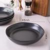 imageAmorArc 975 Ceramic Large Pasta Bowls 38oz Stoneware Flat Serving Bowls Set of 4 OvenMicrowaveampampDishwasher Safe Bowls with Wavy Rim for Fruit Pasta Salad Meal Matte WhiteSpeckled Black