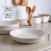 imageAmorArc 975 Ceramic Large Pasta Bowls 38oz Stoneware Flat Serving Bowls Set of 4 OvenMicrowaveampampDishwasher Safe Bowls with Wavy Rim for Fruit Pasta Salad Meal Matte WhiteMatte White
