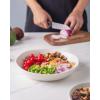imageAmorArc 975 Ceramic Large Pasta Bowls 38oz Stoneware Flat Serving Bowls Set of 4 OvenMicrowaveampampDishwasher Safe Bowls with Wavy Rim for Fruit Pasta Salad Meal Matte WhiteMatte White