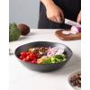 imageAmorArc 975 Ceramic Large Pasta Bowls 38oz Stoneware Flat Serving Bowls Set of 4 OvenMicrowaveampampDishwasher Safe Bowls with Wavy Rim for Fruit Pasta Salad Meal Matte WhiteMatte Black