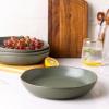 imageAmorArc 975 Ceramic Large Pasta Bowls 38oz Stoneware Flat Serving Bowls Set of 4 OvenMicrowaveampampDishwasher Safe Bowls with Wavy Rim for Fruit Pasta Salad Meal Matte WhiteReactive Glaze