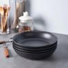 imageAmorArc 975 Ceramic Large Pasta Bowls 38oz Stoneware Flat Serving Bowls Set of 4 OvenMicrowaveampampDishwasher Safe Bowls with Wavy Rim for Fruit Pasta Salad Meal Matte WhiteMatte Black